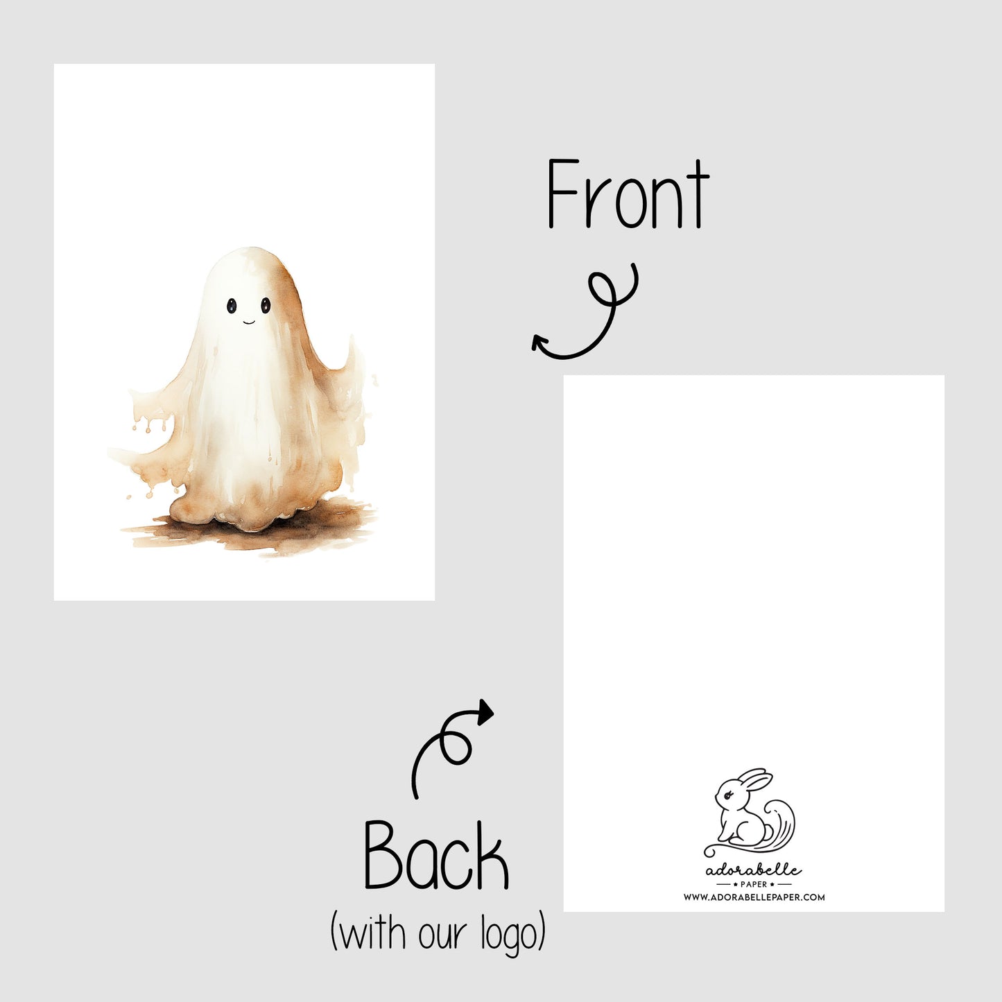 10-pack Halloween-godispåsar – Gulligt Spöke - Bus eller godis – A6 platta pappersgodispåsar – GB306