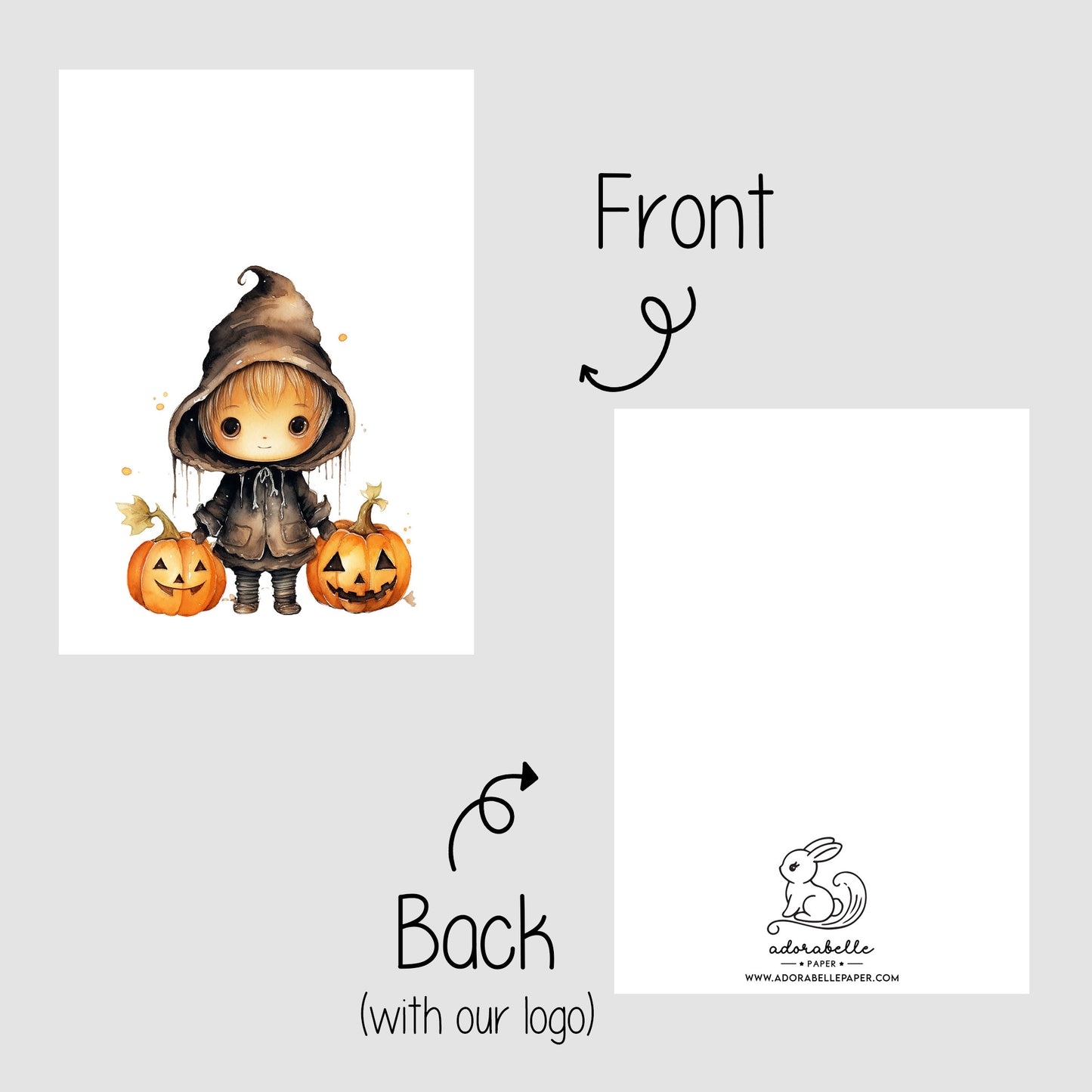 10-pack Halloween-godispåsar – Söt Häxa - Bus eller godis – A6 platta pappersgodispåsar – GB312