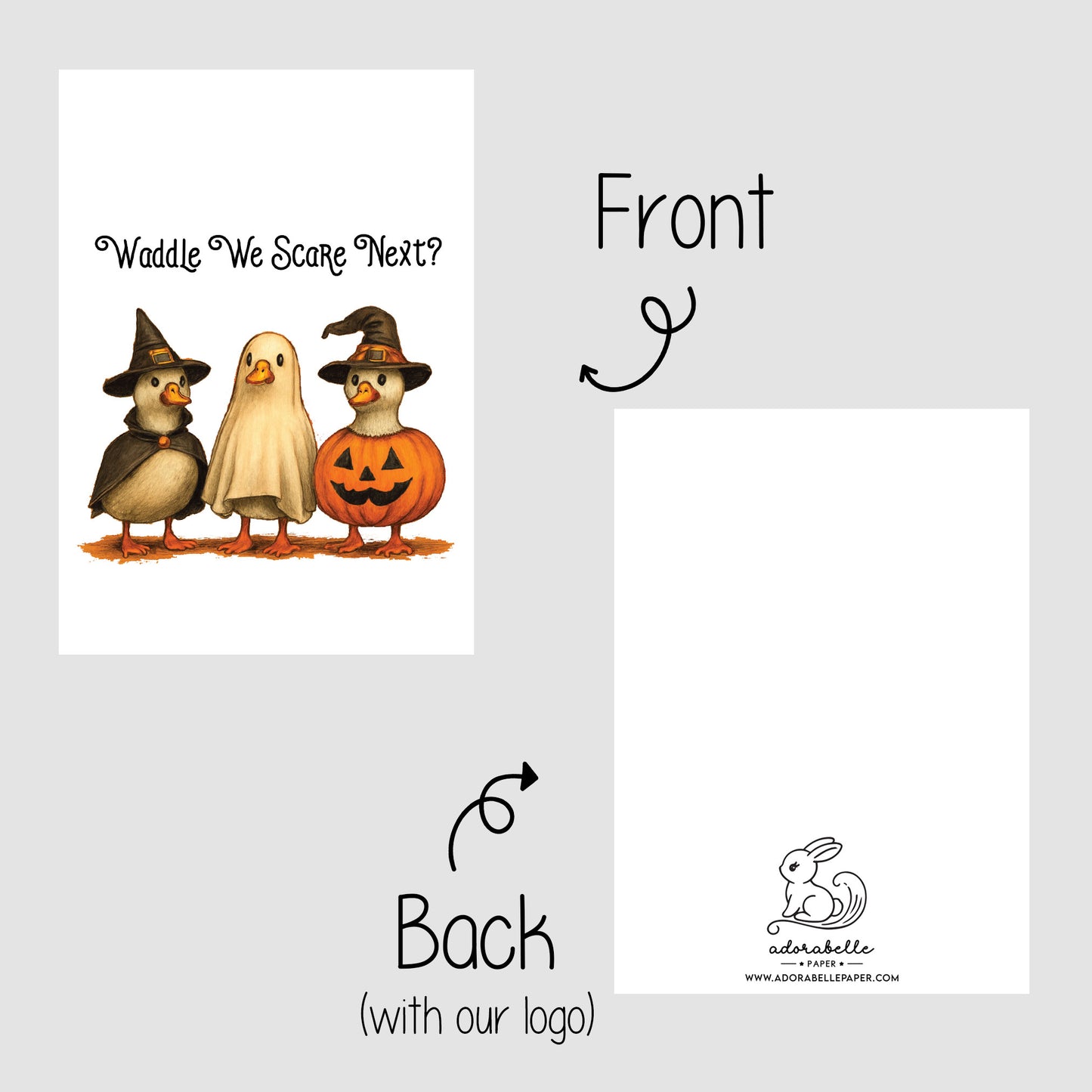 10-pack Halloween-godispåsar – Läskiga Ankor - Bus eller godis – A6 platta pappersgodispåsar – GB340