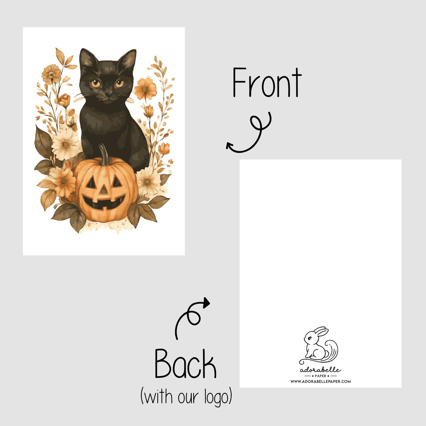 10-pack Halloween-godispåsar – Svart Katt - Bus eller godis – A6 platta pappersgodispåsar – GB341
