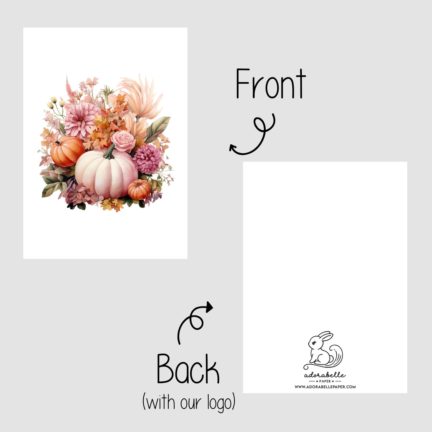 10-pack Halloween-godispåsar – Vit Pumpa Blommor - Bus eller godis – A6 platta pappersgodispåsar – GB343