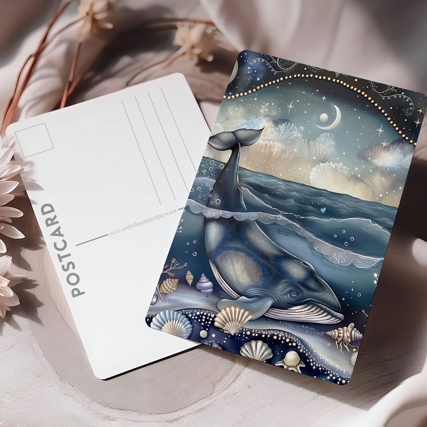 Postcard Whale at night PC508