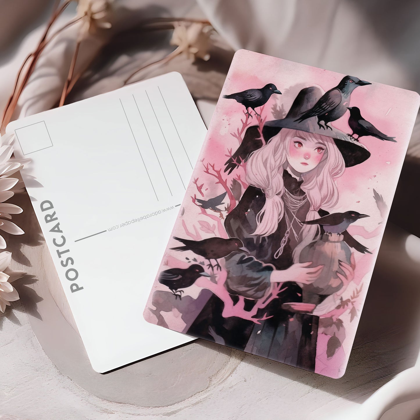 Vykort Rosa häxa PPPC540