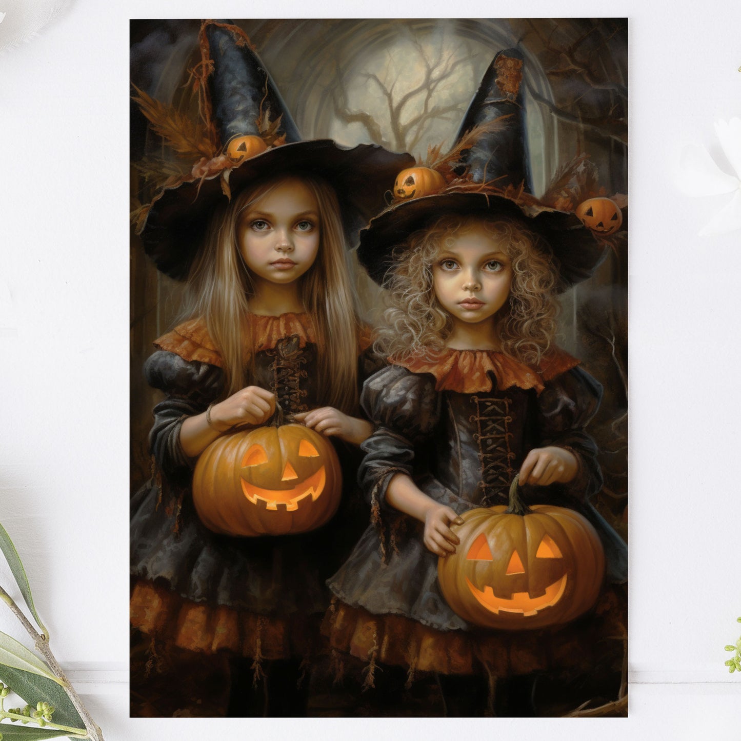 Vykort Halloweenflickor PPPC559