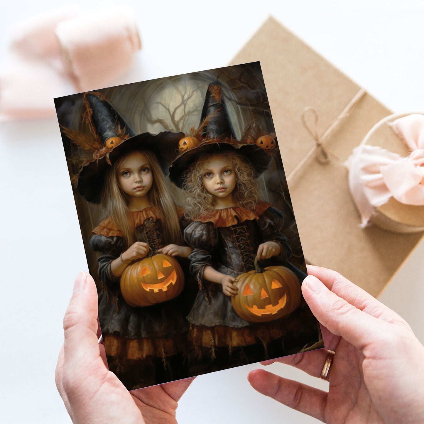Vykort Halloweenflickor PPPC559