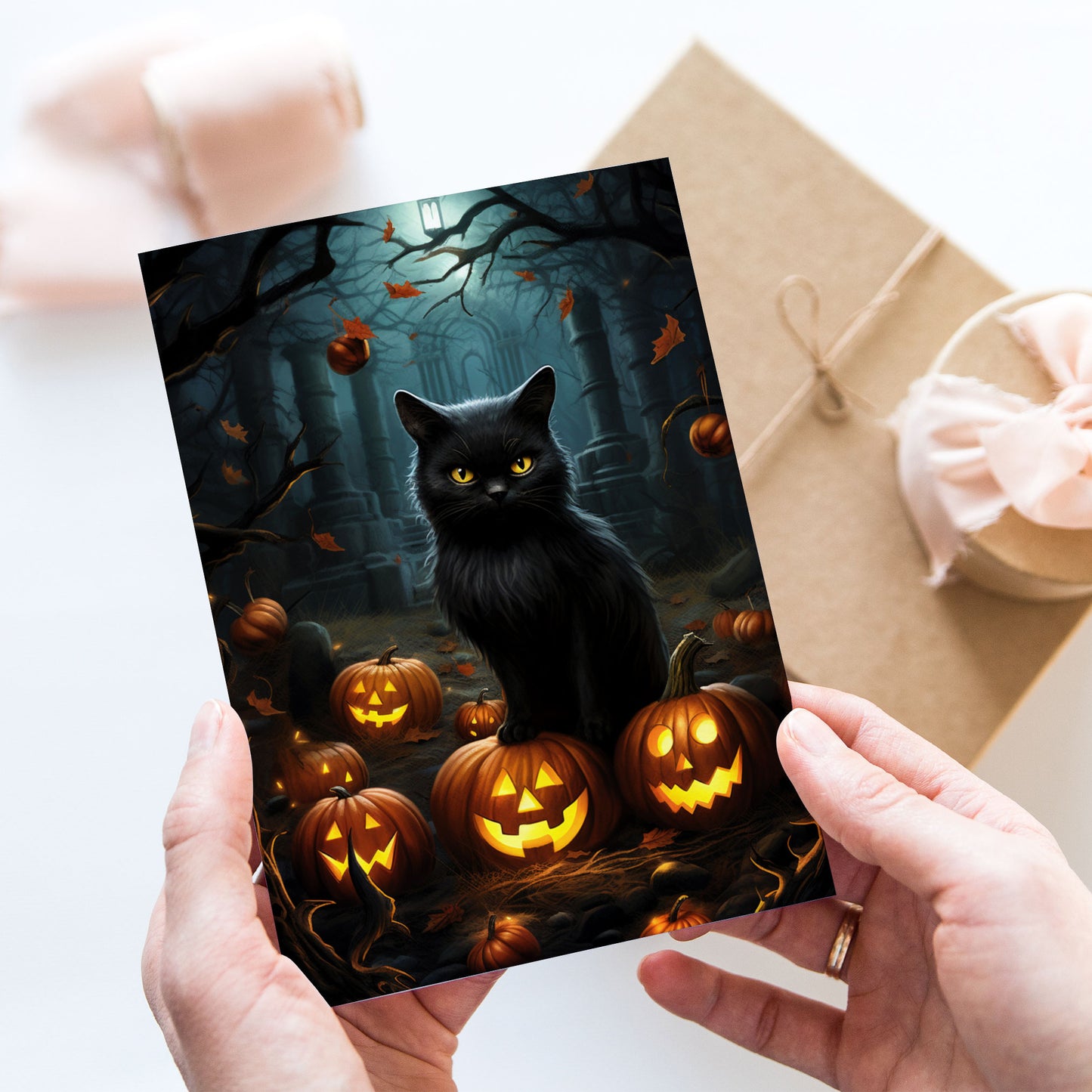 Vykort Halloweenkatt PPPC560