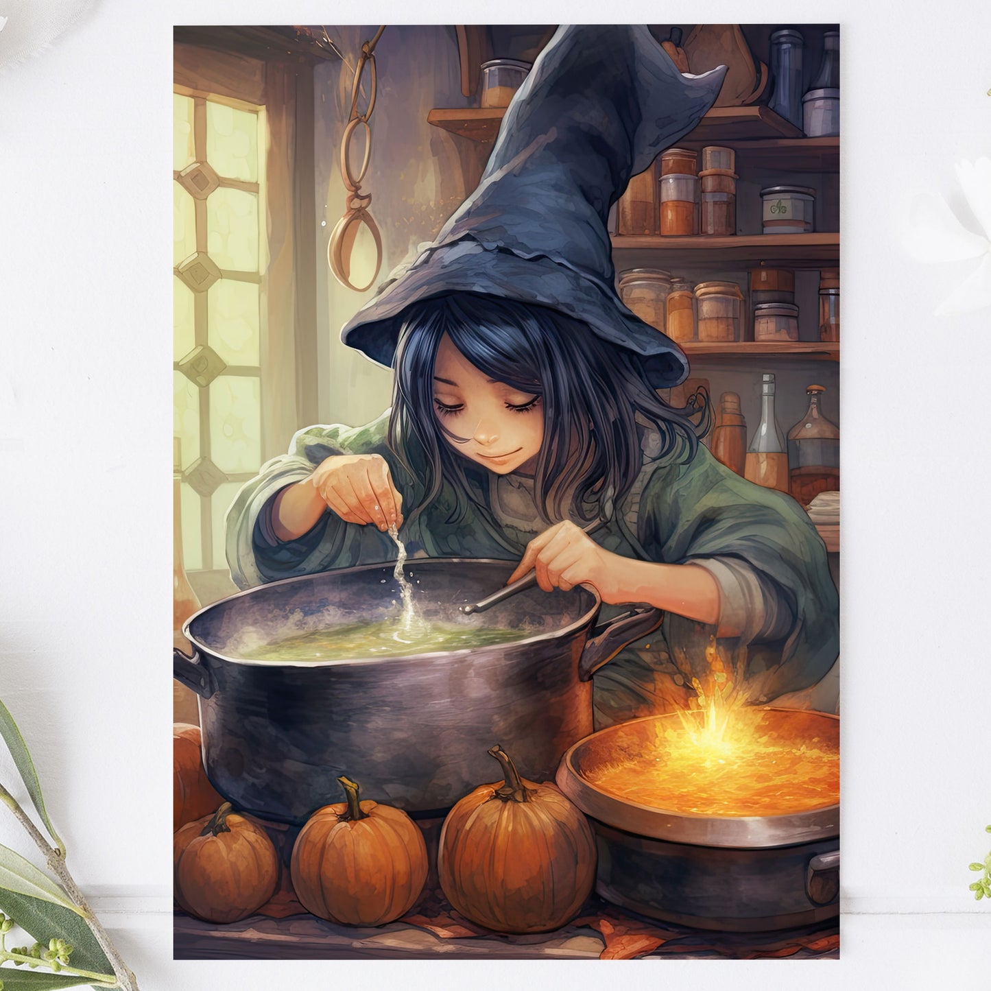 Vykort Söt Halloween Häxa PPPC564