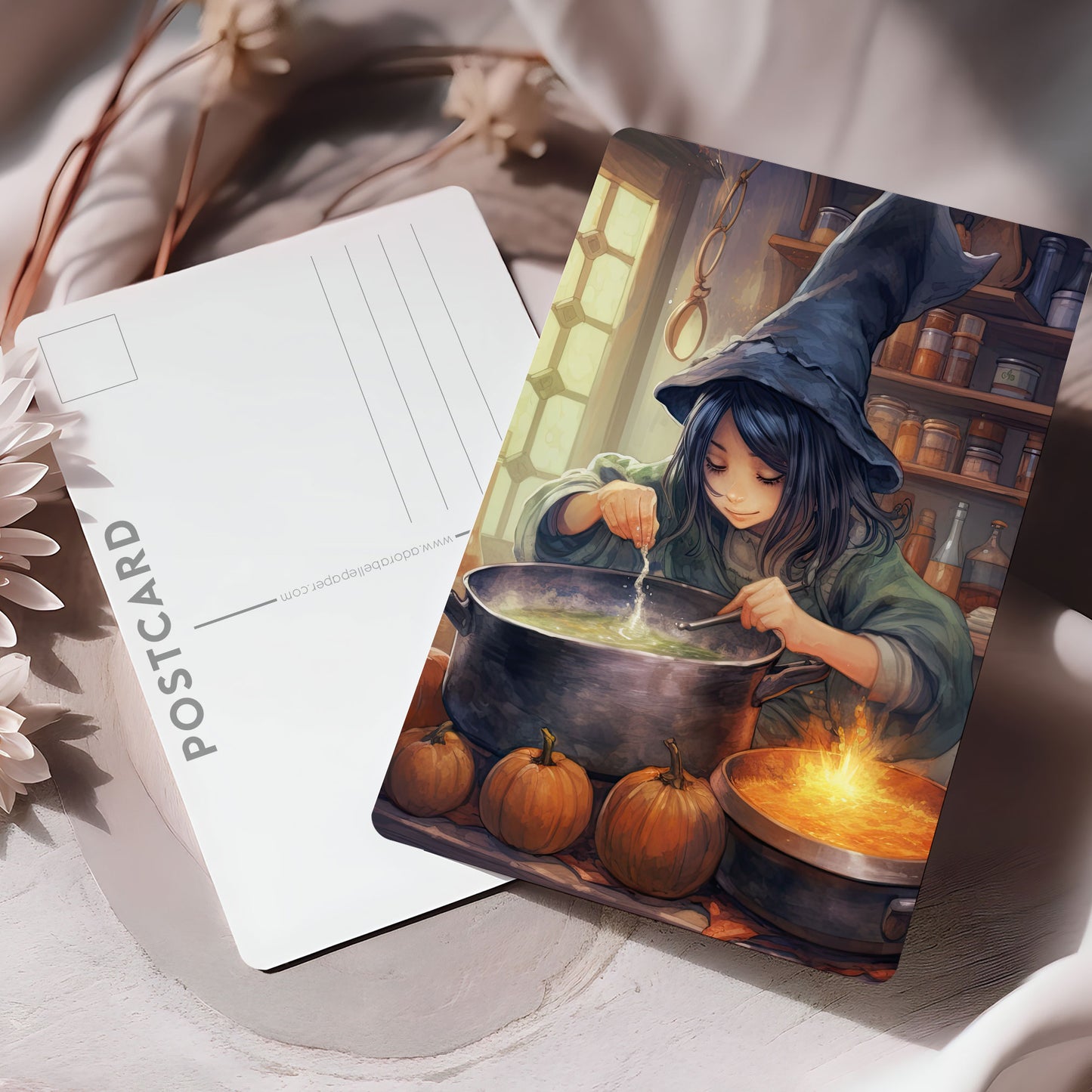Vykort Söt Halloween Häxa PPPC564