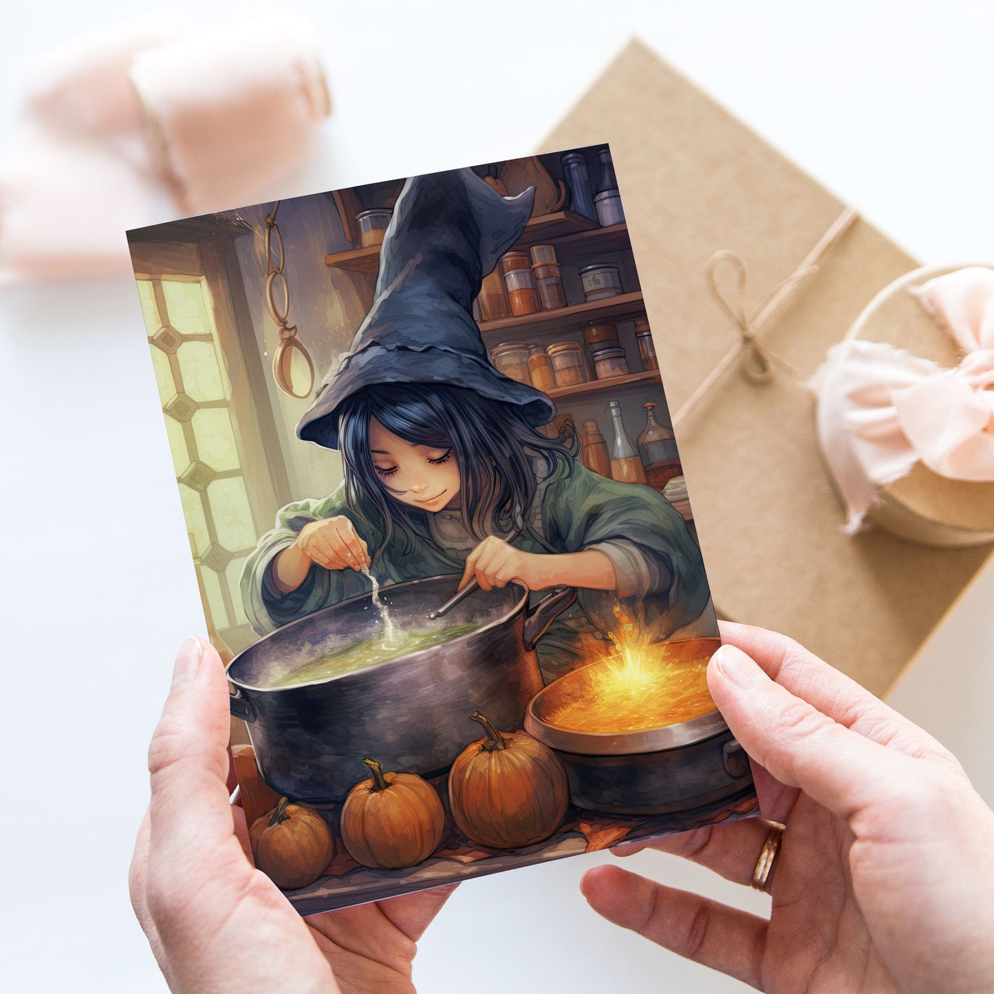 Vykort Söt Halloween Häxa PPPC564