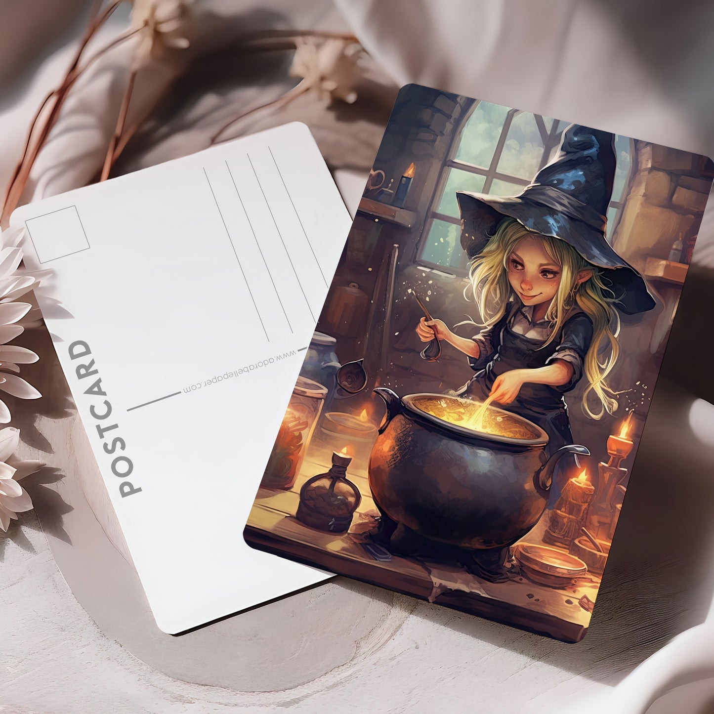 Vykort Söt Halloween Häxa PPPC565
