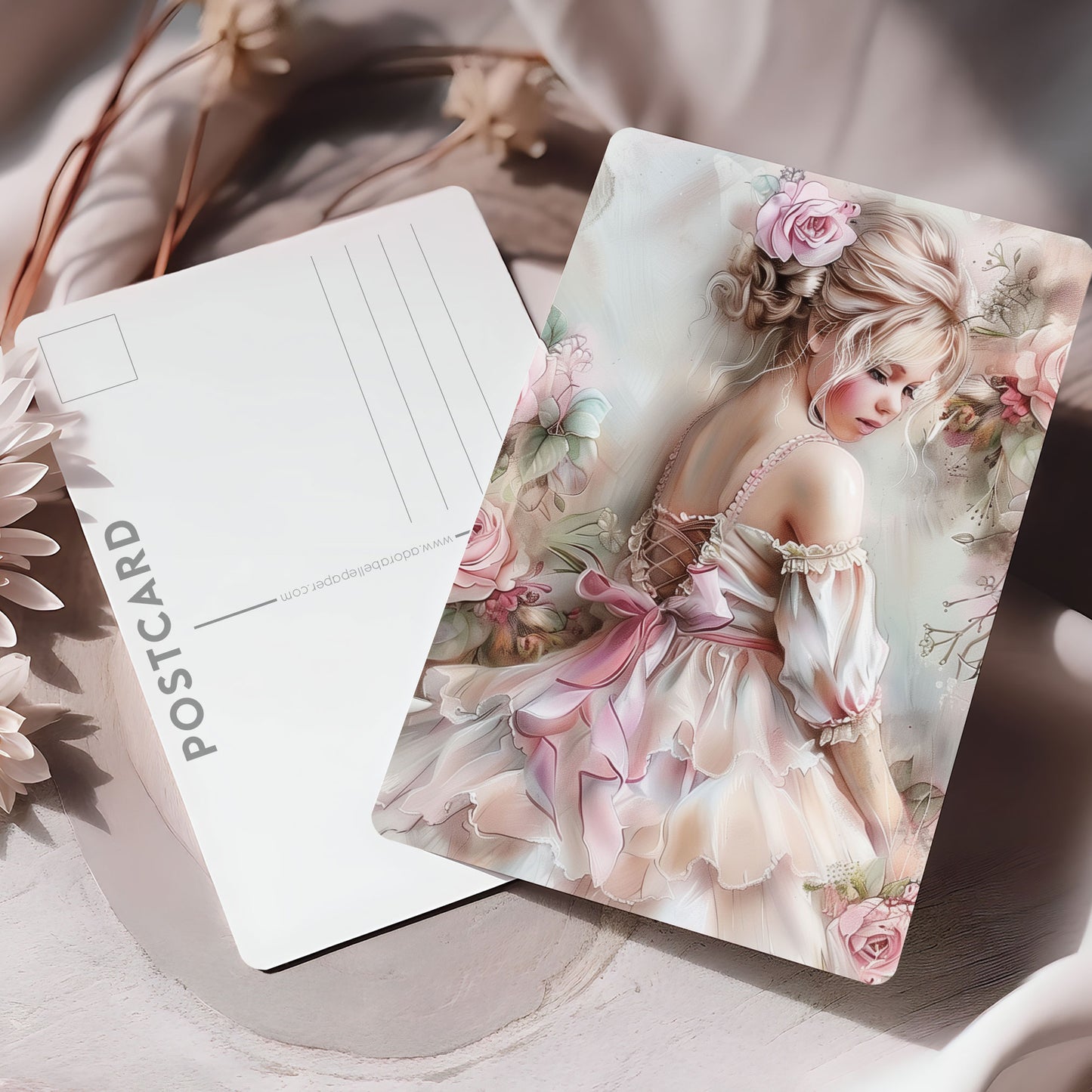 Postcard Chic Flower Girl PC589