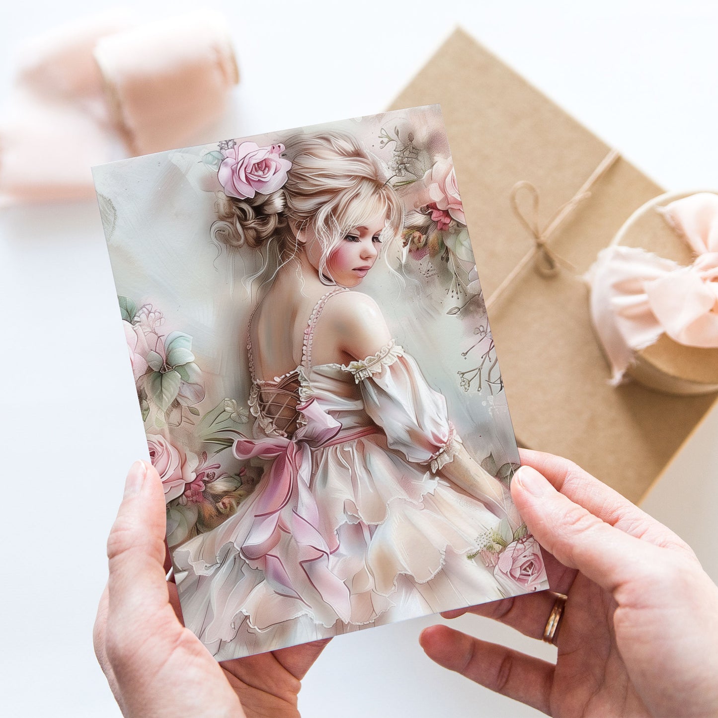 Postcard Chic Flower Girl PC589