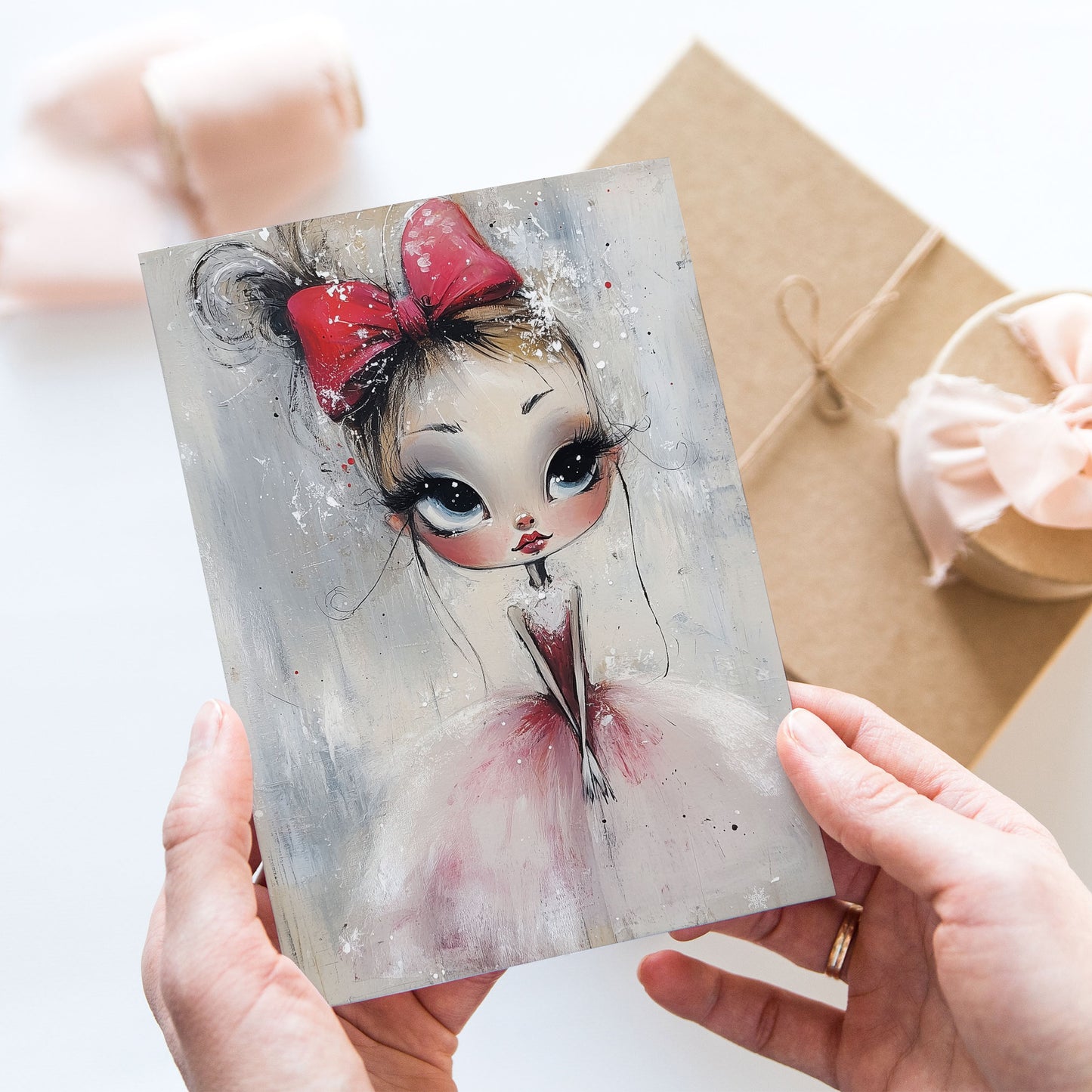Postcard Whimsy Retro Girl PC599