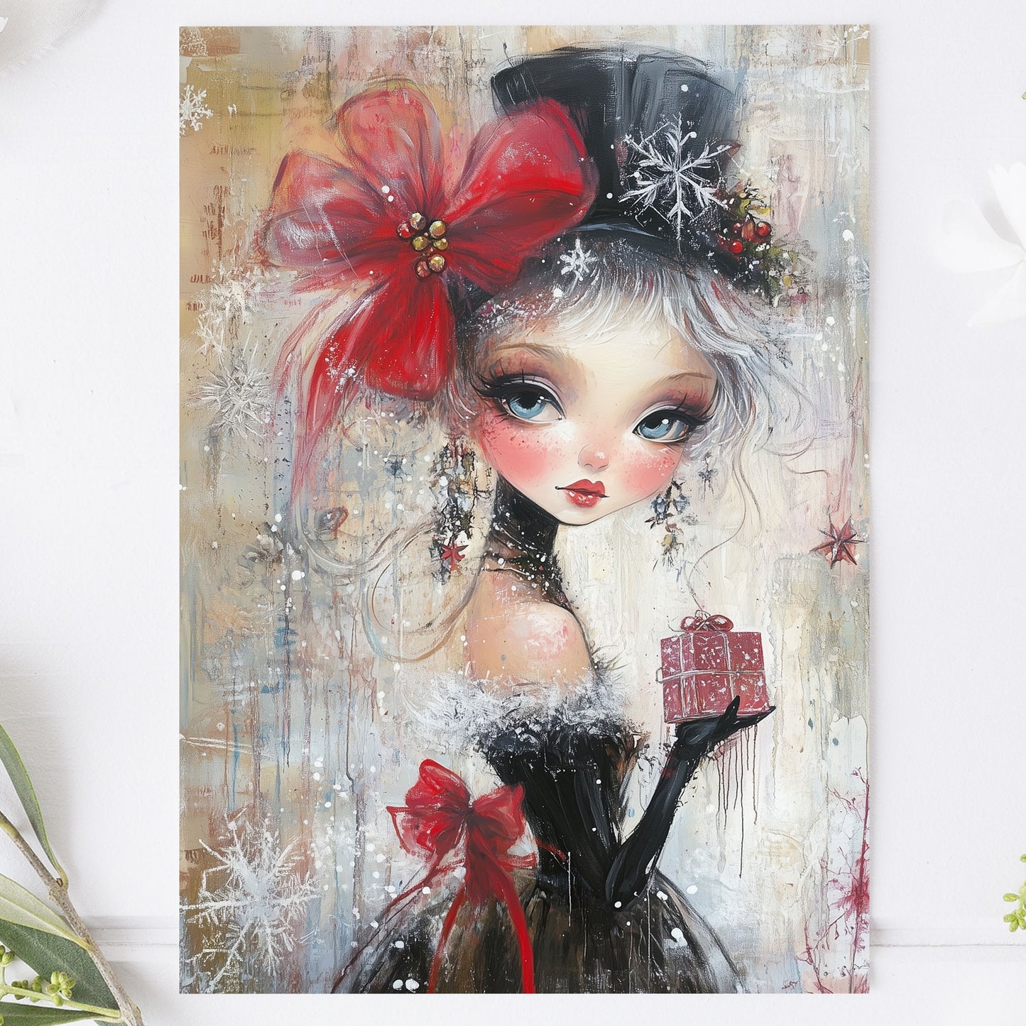 Postcard Whimsy Retro Girl PC600