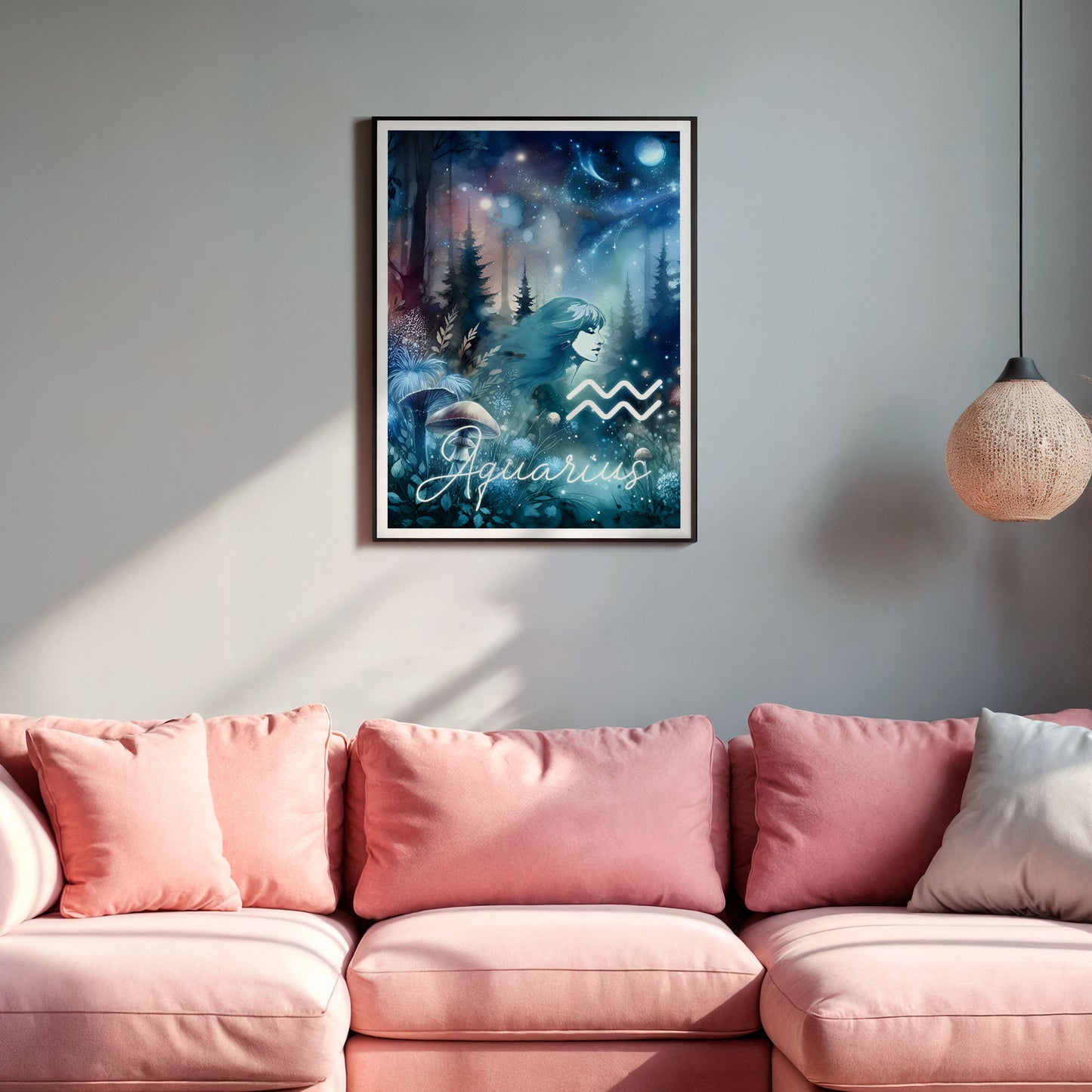 Wall Art Zodiac Aquarius - Astrology Print - Printed Poster in multiple sizes - PR89-11