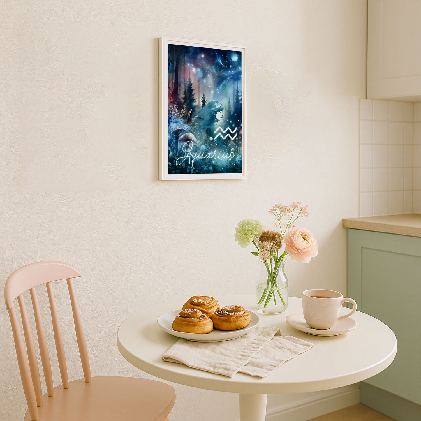 Wall Art Zodiac Aquarius - Astrology Print - Printed Poster in multiple sizes - PR89-11