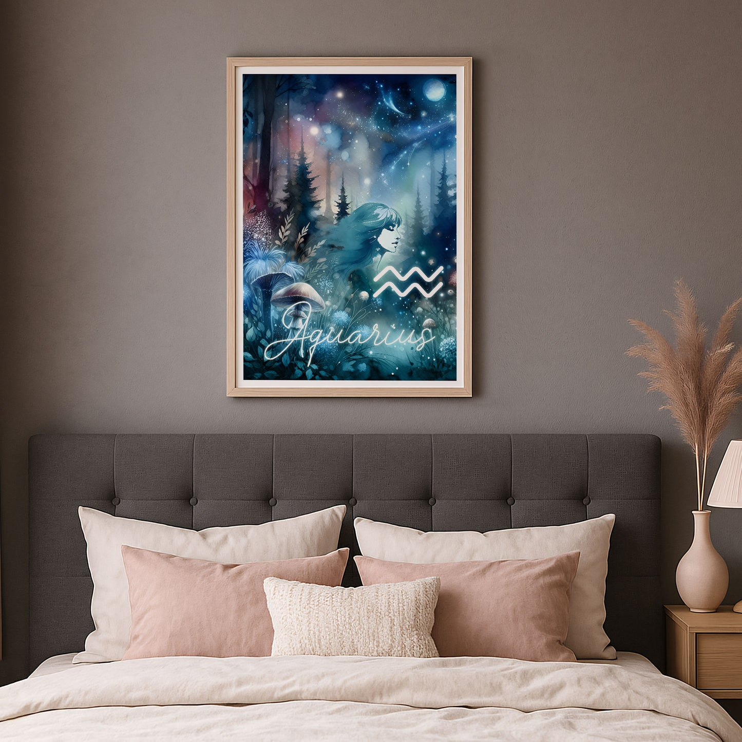 Wall Art Zodiac Aquarius - Astrology Print - Printed Poster in multiple sizes - PR89-11