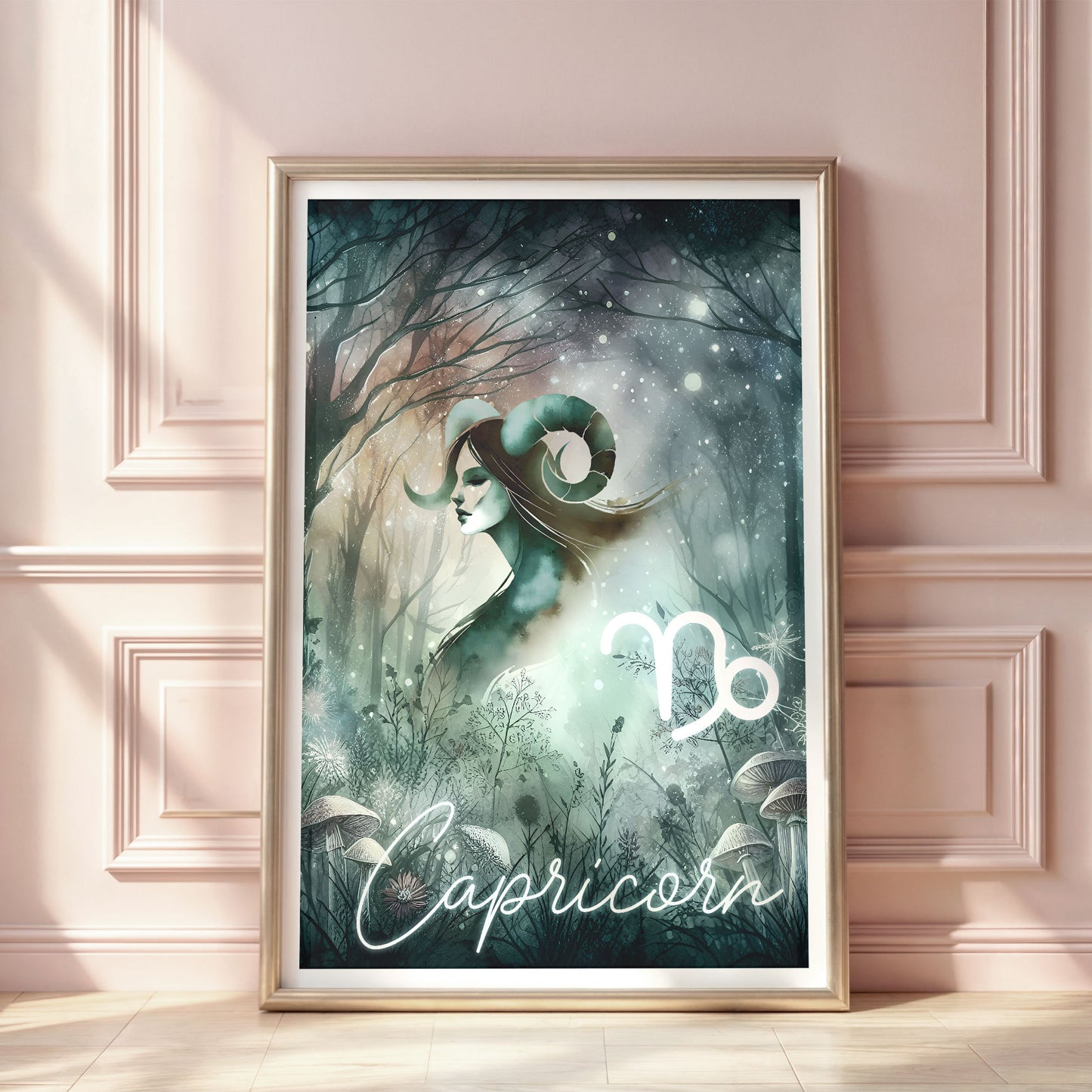 Wall Art Zodiac Capricorn - Astrology Print - Printed Poster in multiple sizes - PR89-12