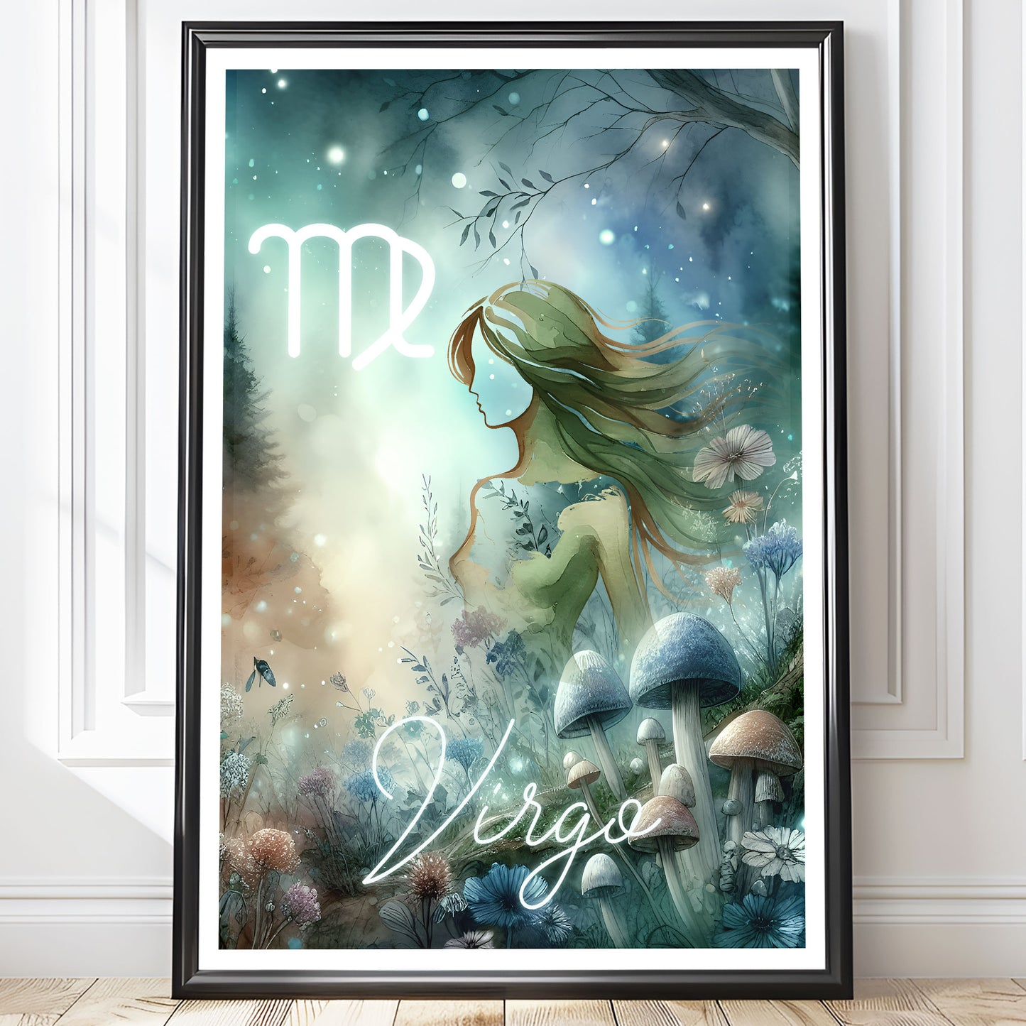 Wall Art Zodiac Virgo - Astrology Print - Printed Poster in multiple sizes - PR89-1