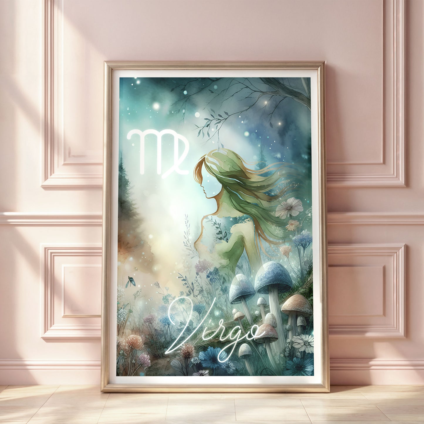 Wall Art Zodiac Virgo - Astrology Print - Printed Poster in multiple sizes - PR89-1