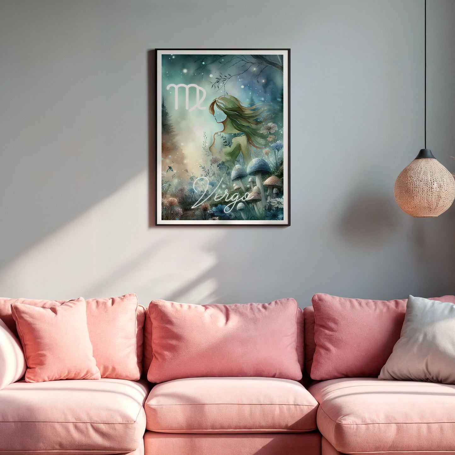 Wall Art Zodiac Virgo - Astrology Print - Printed Poster in multiple sizes - PR89-1