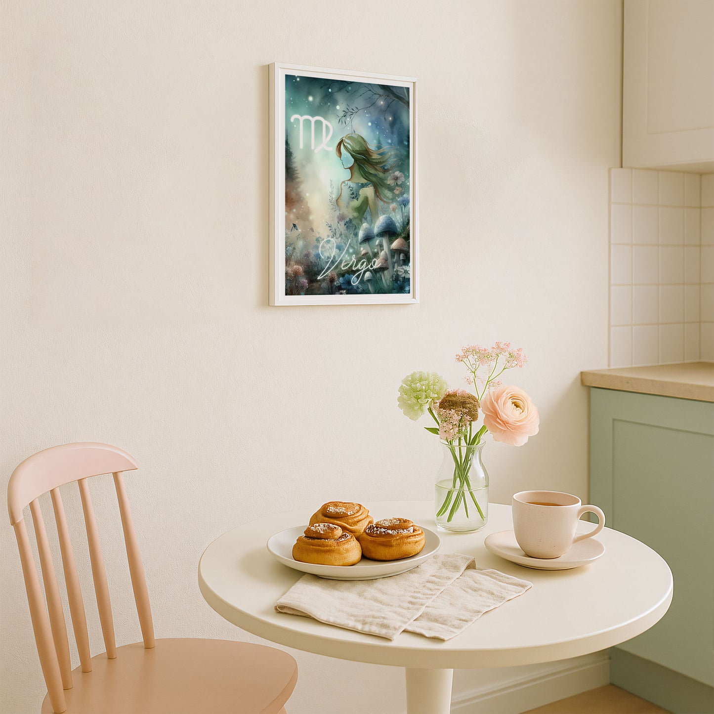 Wall Art Zodiac Virgo - Astrology Print - Printed Poster in multiple sizes - PR89-1