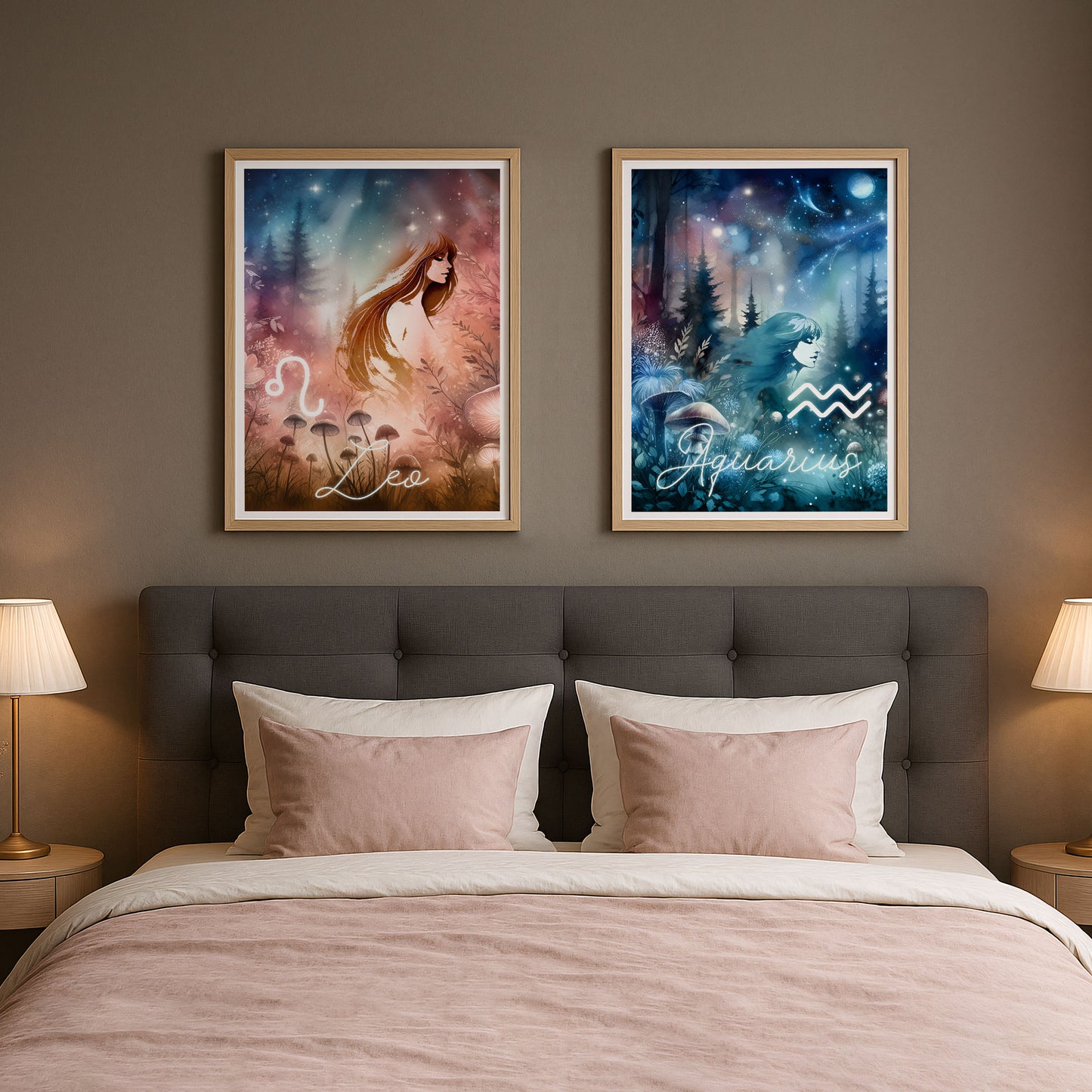Wall Art Zodiac Aquarius - Astrology Print - Printed Poster in multiple sizes - PR89-11