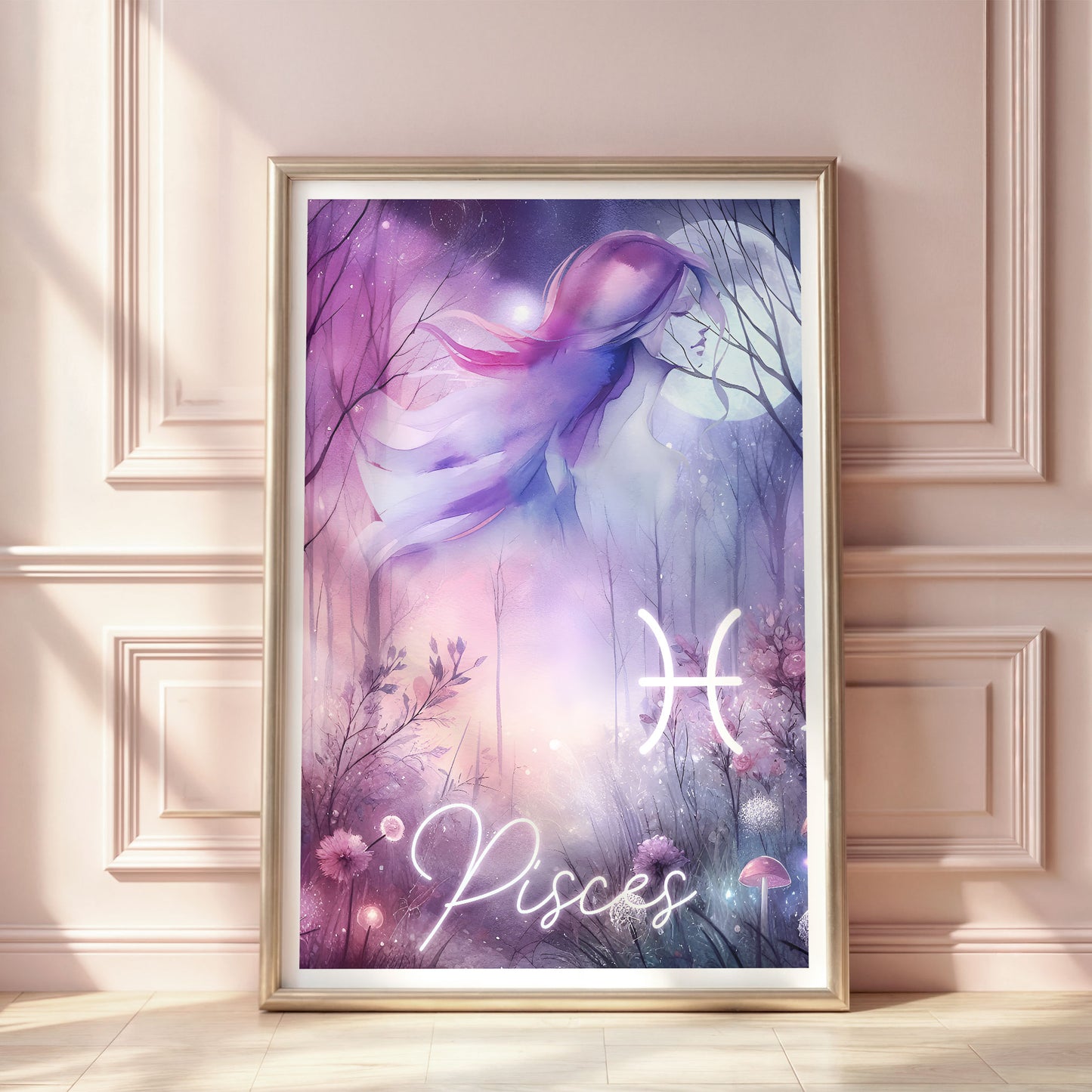 Wall Art Zodiac Pisces - Astrology Print - Printed Poster in multiple sizes - PR89-5