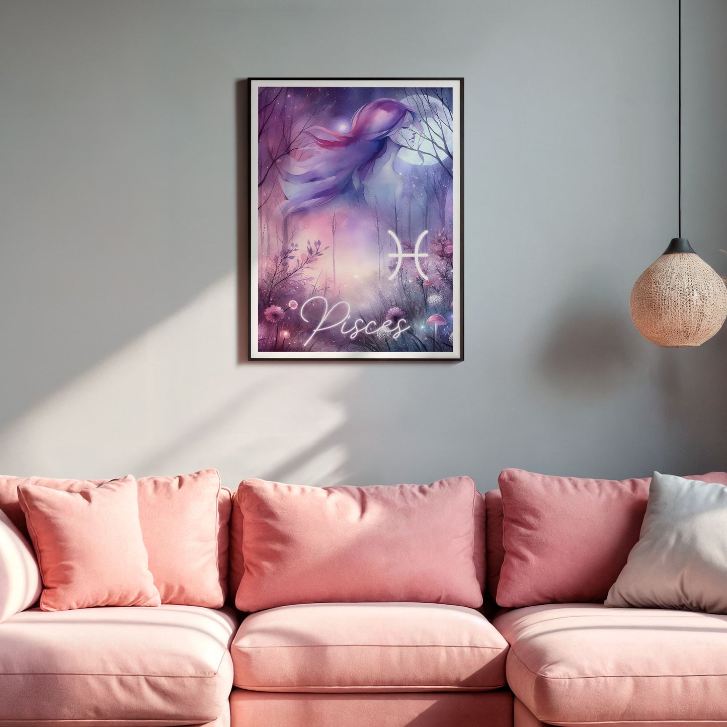 Wall Art Zodiac Pisces - Astrology Print - Printed Poster in multiple sizes - PR89-5