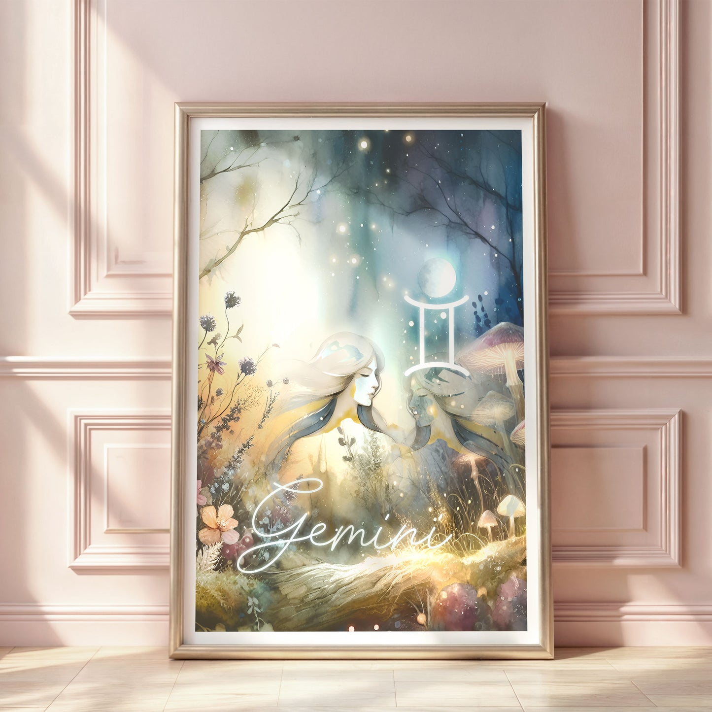 Wall Art Zodiac Gemini - Astrology Print - Printed Poster in multiple sizes - PR89-8
