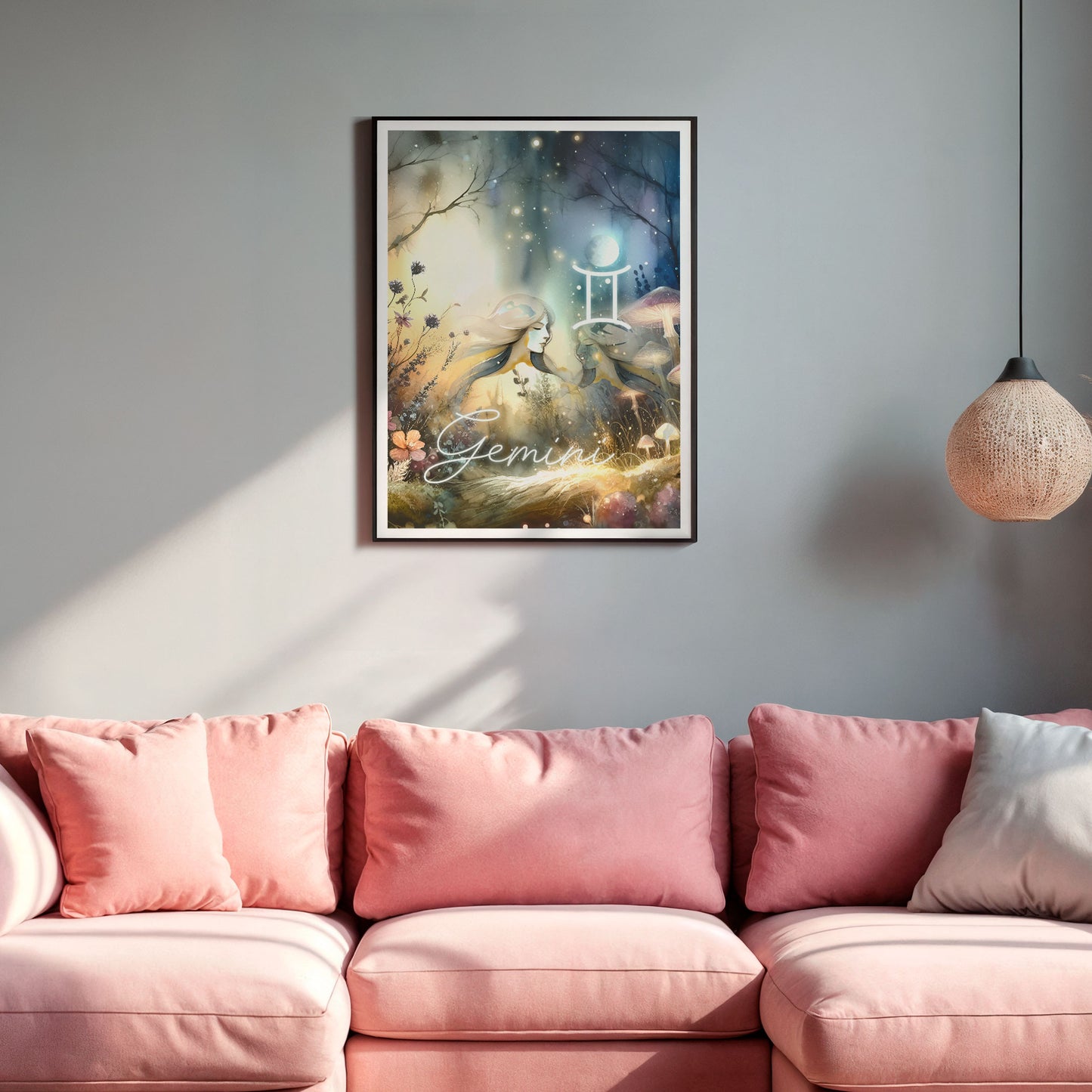 Wall Art Zodiac Gemini - Astrology Print - Printed Poster in multiple sizes - PR89-8