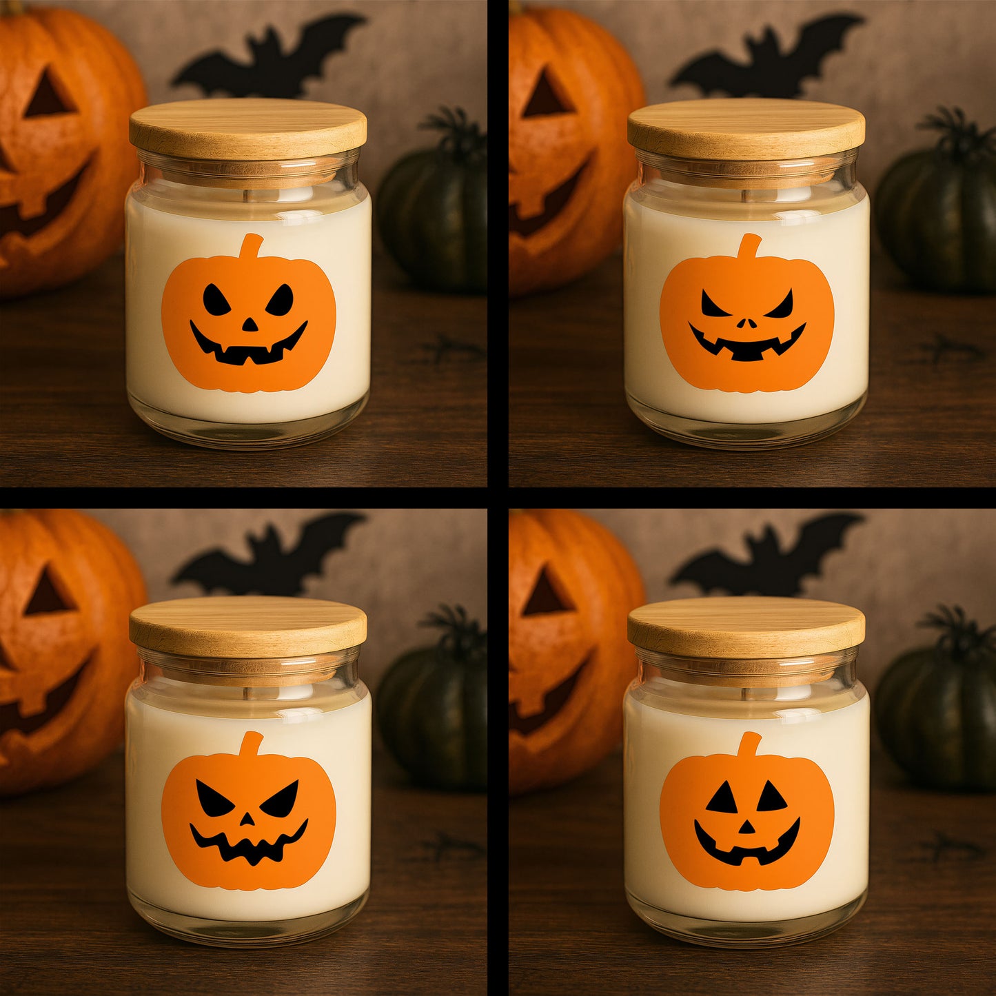 20-pack Halloween Pumpor m ansikten – Vattentäta Premium Termiska Etiketter – Halloweendekoration – TS347