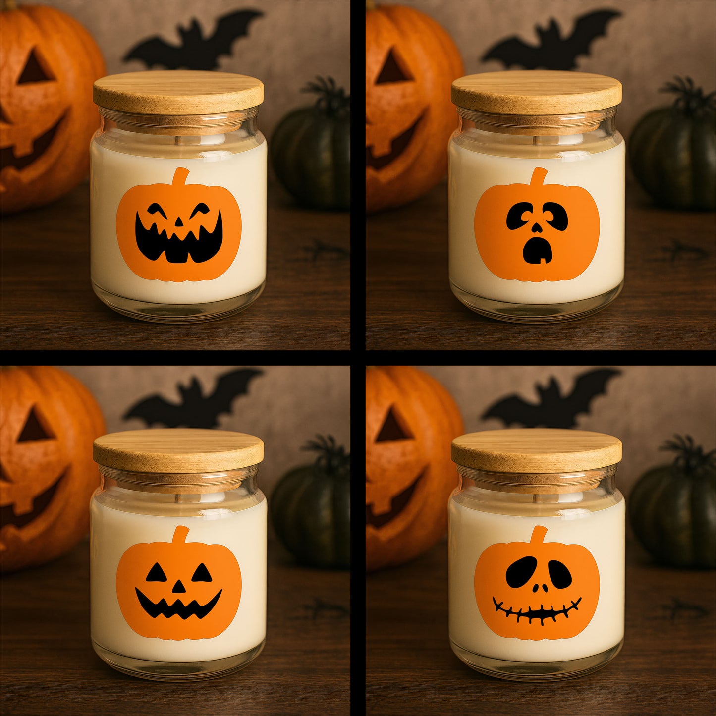20-pack Halloween Pumpor m ansikten – Vattentäta Premium Termiska Etiketter – Halloweendekoration – TS347