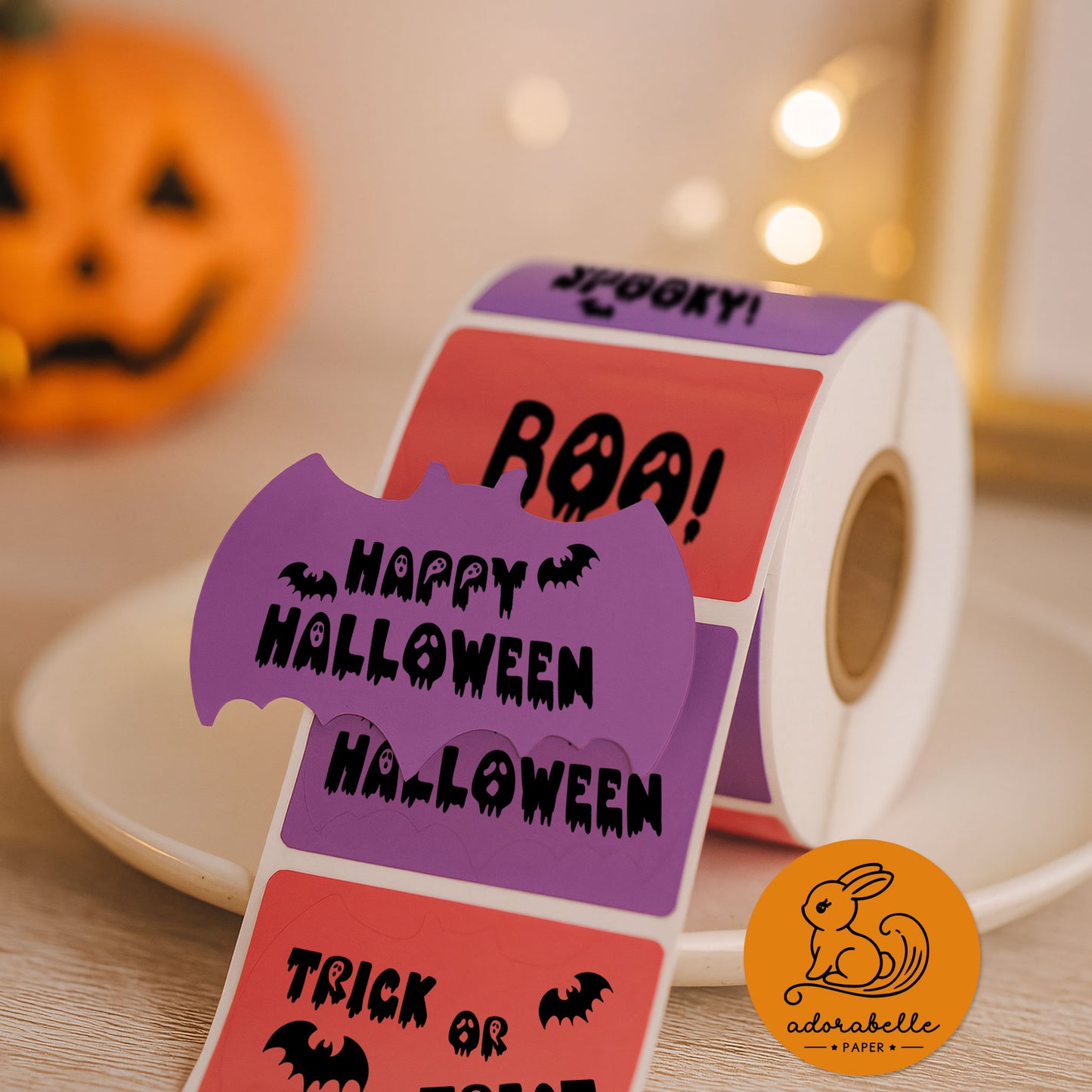 20-pack Halloween Fladdermus Stickers, glansiga – Vattentäta Premium Termiska Etiketter – Halloweendekoration – TS375