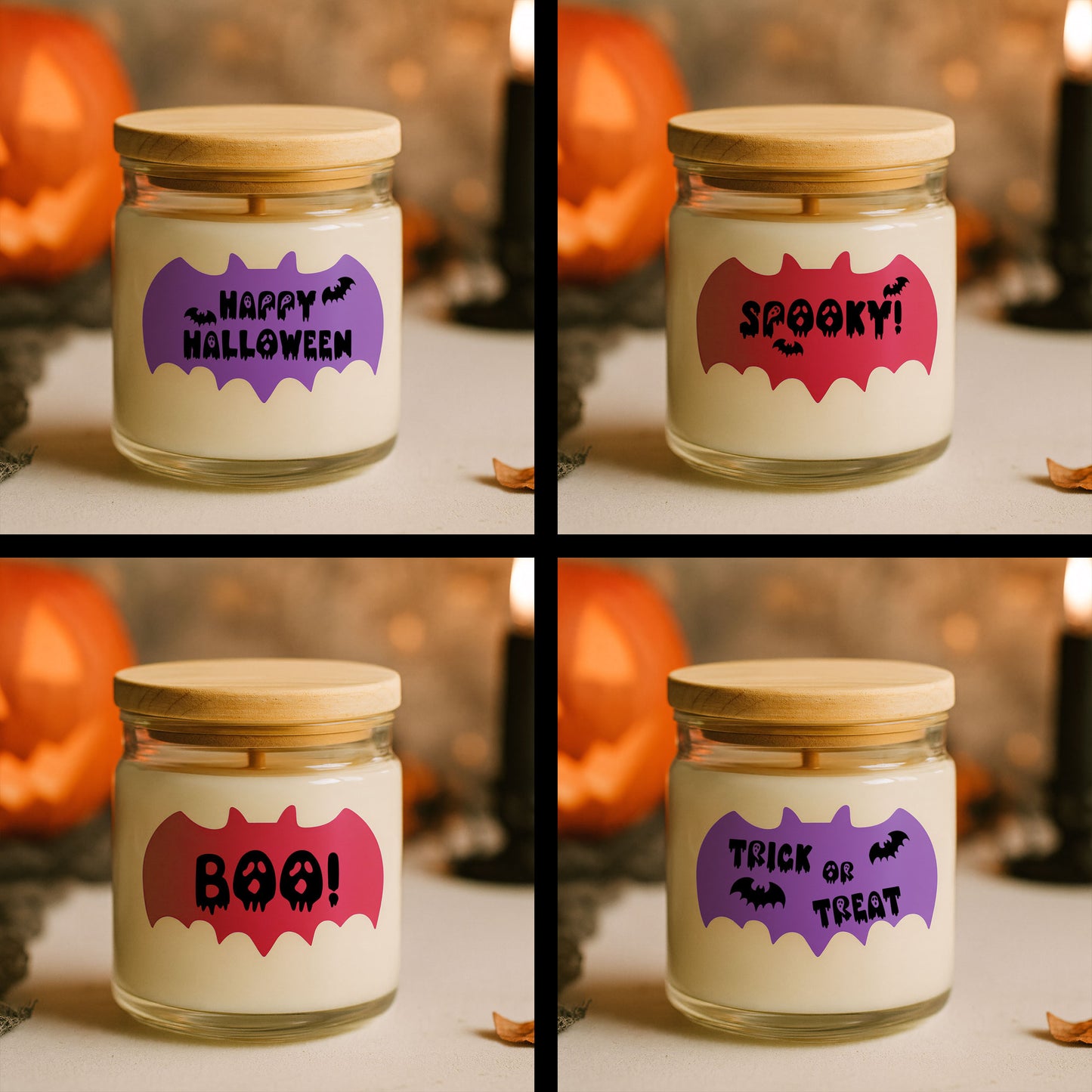 20-pack Halloween Fladdermus Stickers, glansiga – Vattentäta Premium Termiska Etiketter – Halloweendekoration – TS375