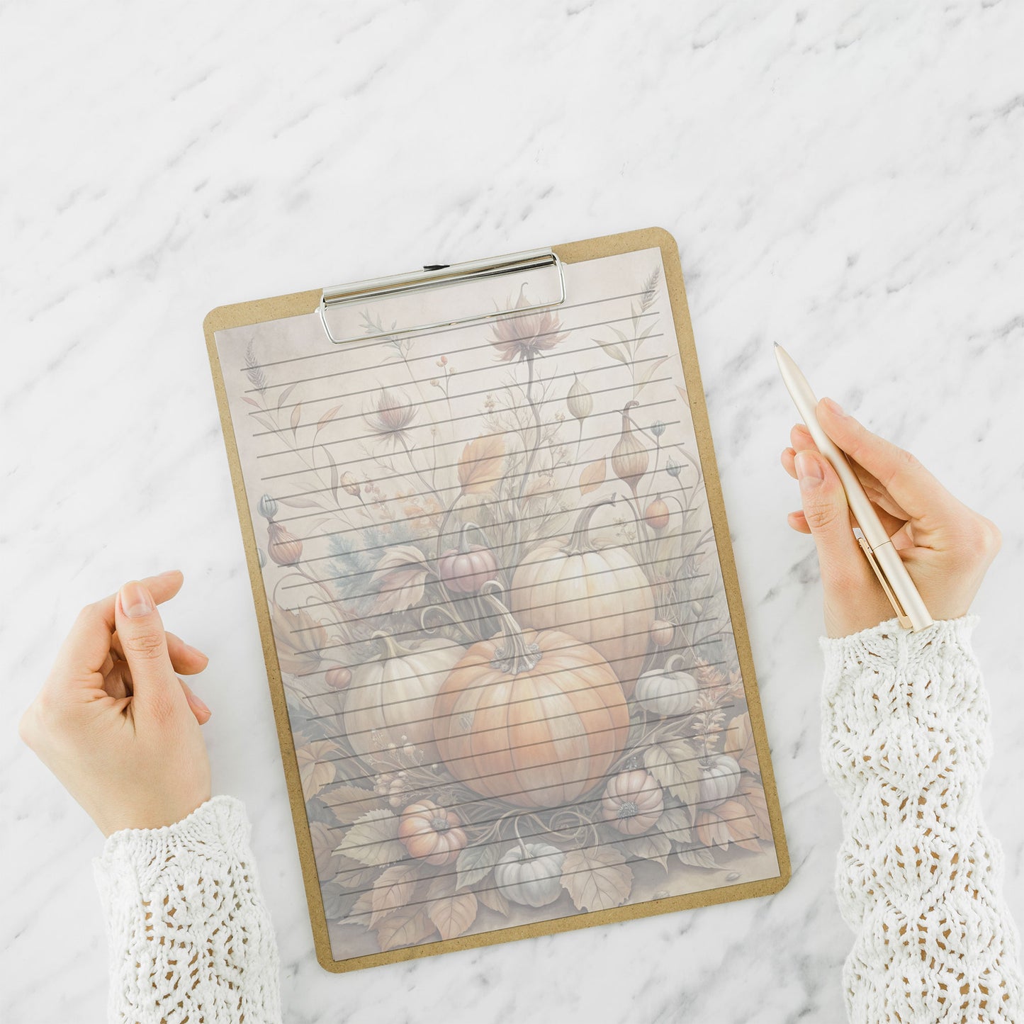 10-pack Writing Paper - Pumpkins in Autumn - Printed A5 Stationery - WP518
