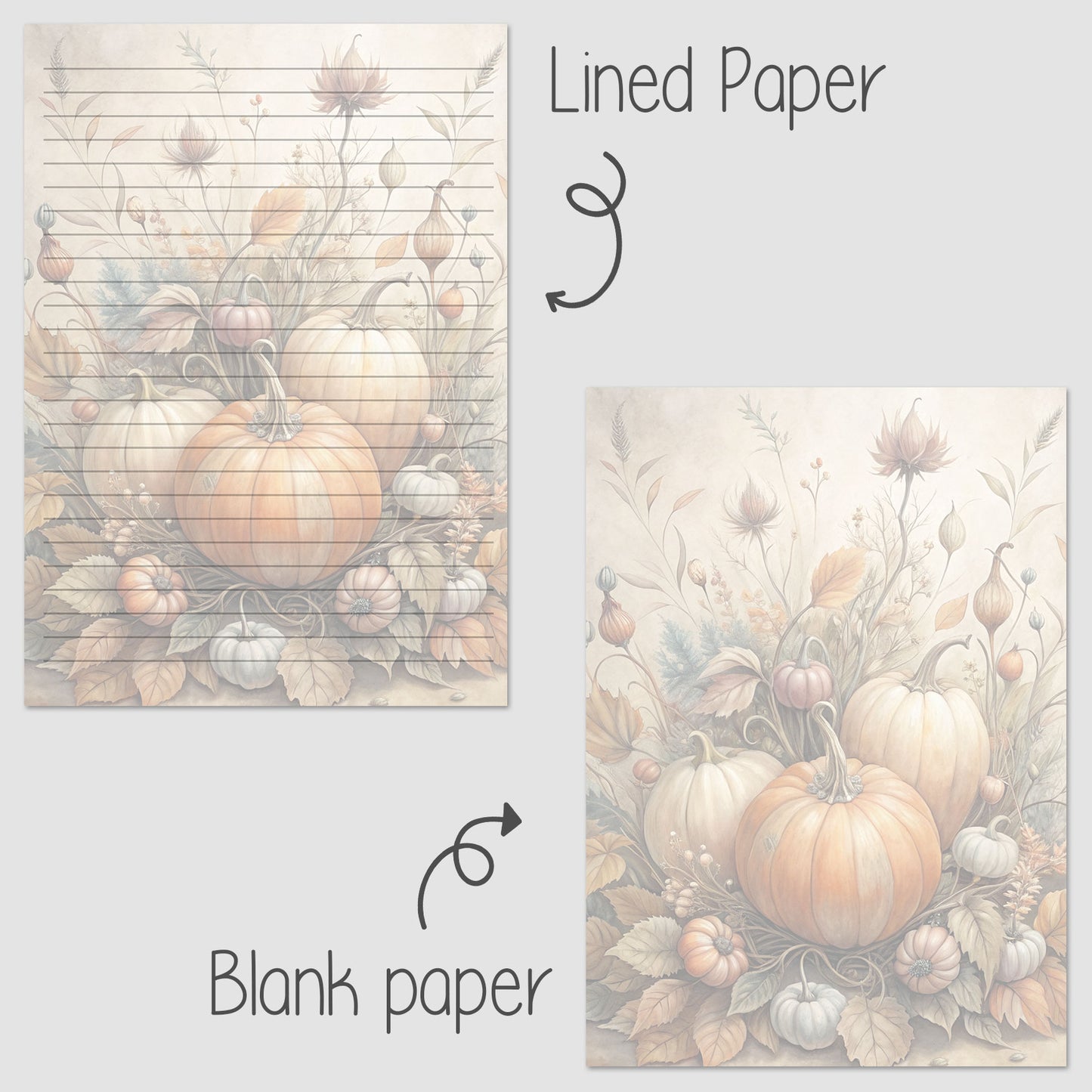 10-pack Writing Paper - Pumpkins in Autumn - Printed A5 Stationery - WP518