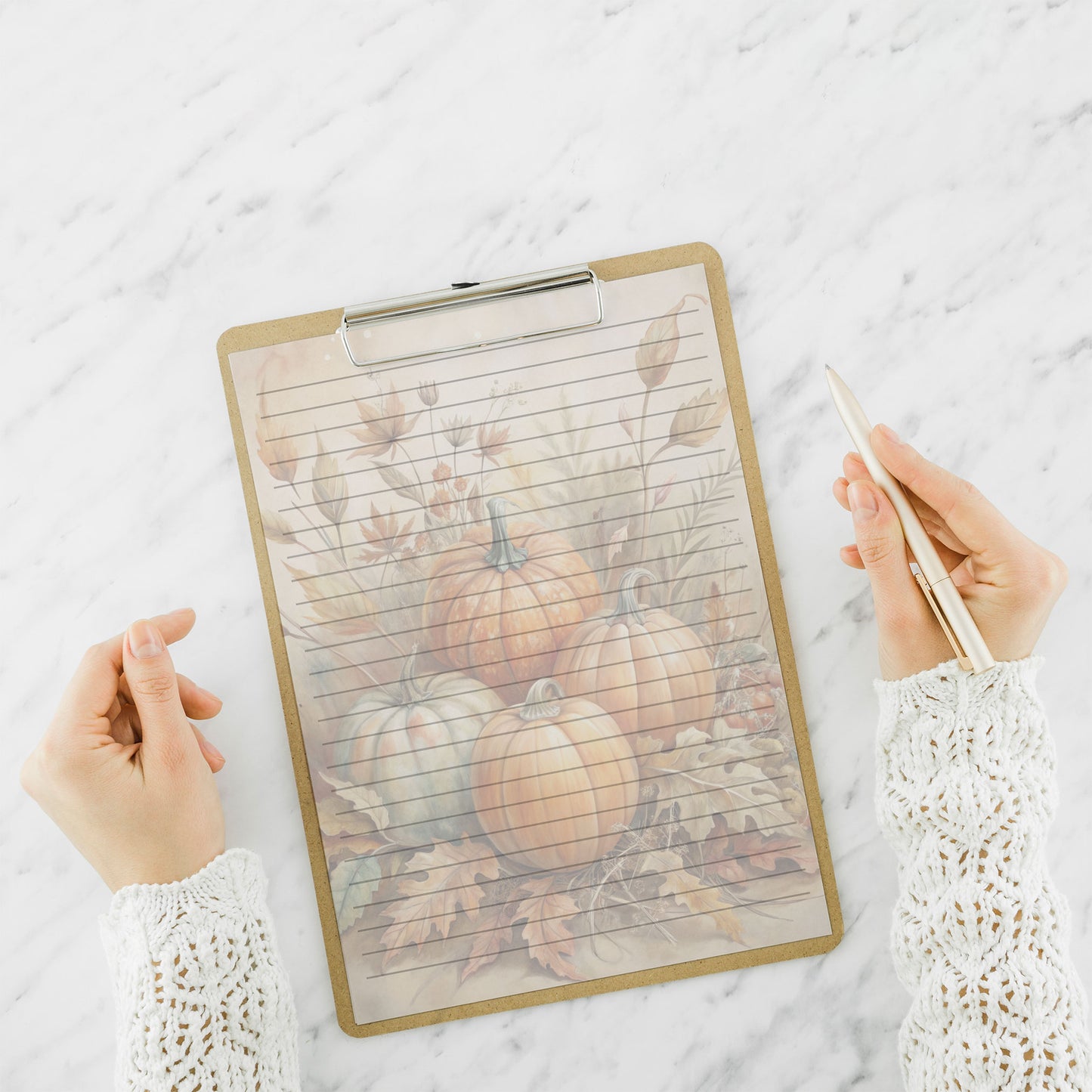 10-pack Writing Paper - 4 Pumpkins in Autumn - Printed A5 Stationery - WP519