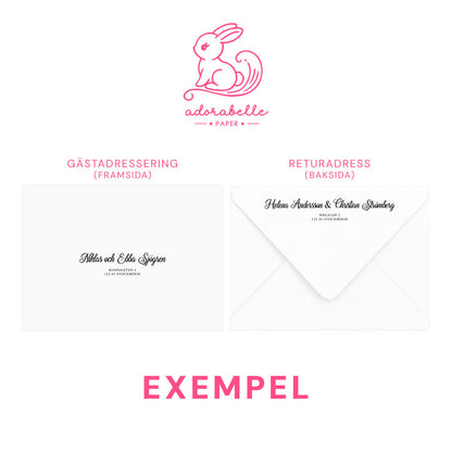 Pocket Bröllopsinbjudan - Modern script stil minimalistiskt svartvitt kort – BR004