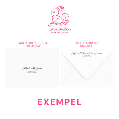 Pocket Bröllopsinbjudan - Peach & Blush Blommig Romantisk somrig design – BR006