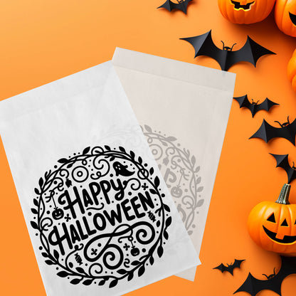 10-pack Halloween-godispåsar – Bus eller godis – A6 platta pappersgodispåsar – GB303
