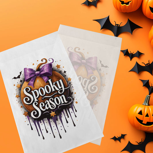 10-pack Halloween-godispåsar – Spooky Season - Bus eller godis – A6 platta pappersgodispåsar – GB338