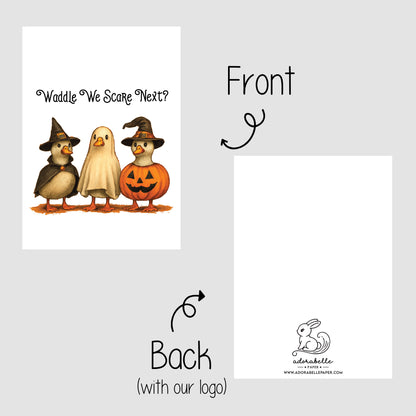 10-pack Halloween-godispåsar – Läskiga Ankor - Bus eller godis – A6 platta pappersgodispåsar – GB340