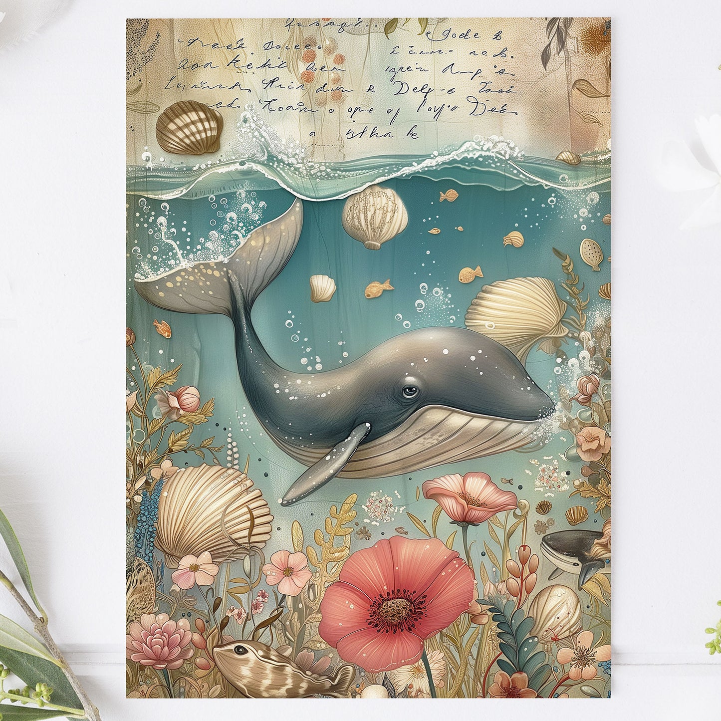 Postcard Vintage Whale PC515