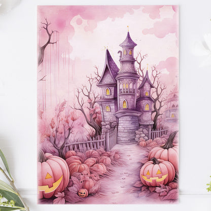 Postcard Pink Halloween PC542