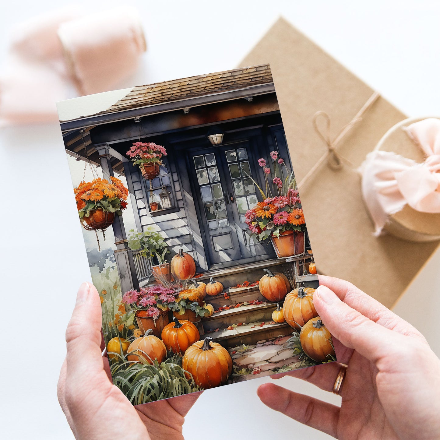 Postcard Fall House PC553