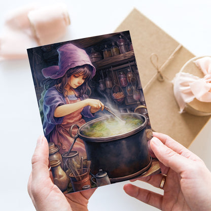 Postcard Cute Halloween Witch PC563