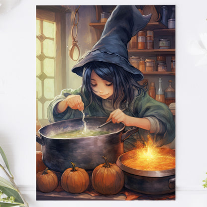 Vykort Söt Halloween Häxa PPPC564