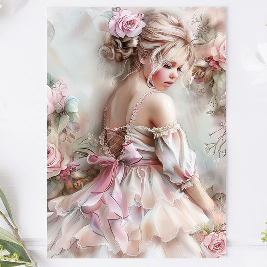 Vykort Chic Blomsterflicka PPPC589