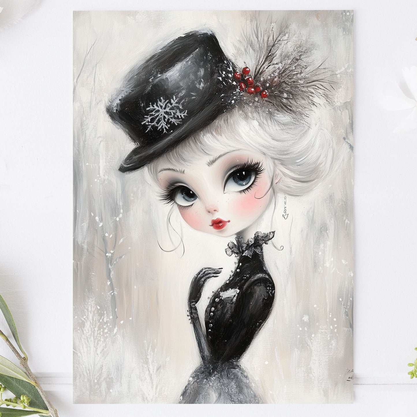Postcard Whimsy Retro Girl PC594
